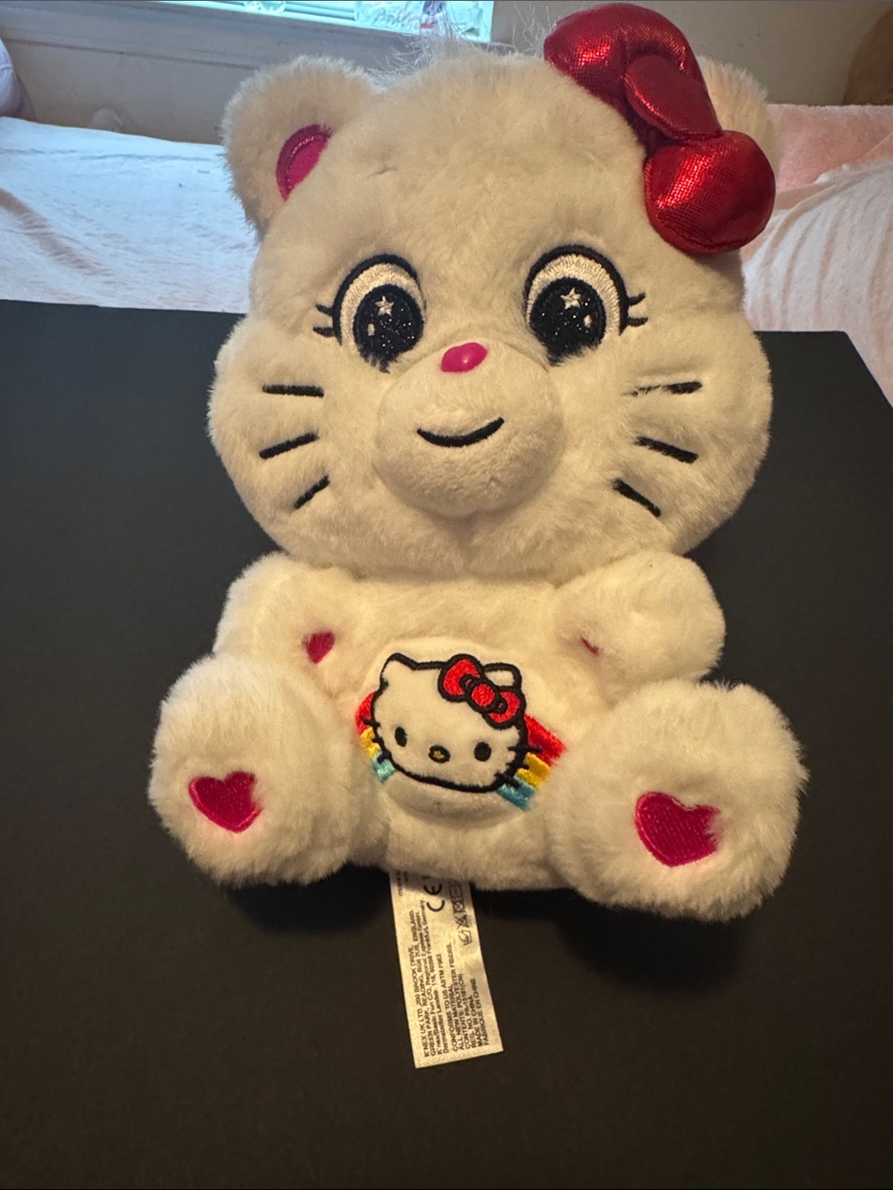 Hello Kitty White Plush with Pink Accents and Red Bow